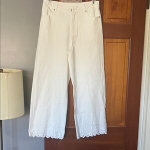 White Eyelet Hem Jeans entry